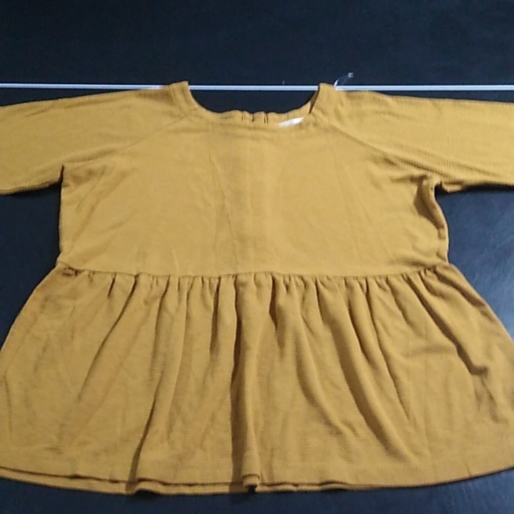 A BEAUTIFUL SOUL GOLDEN YELLOW RUFFLE TOP